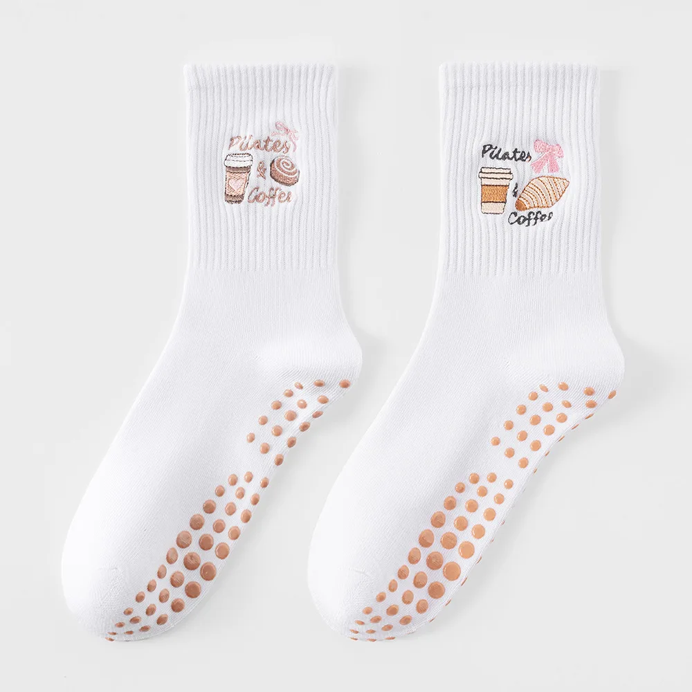 גרבי יוגה כותנה לבנה